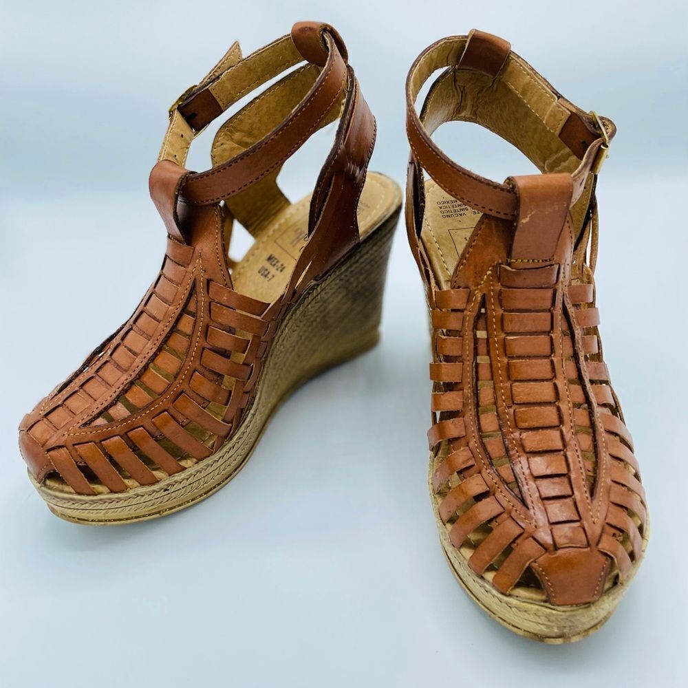 Handmade Tan Wedge  - Picture 3 of 5